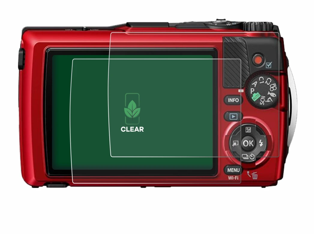 Image de l'appareil Olympus OM System Tough TG-7 avec une grande variété de protections d'écran.