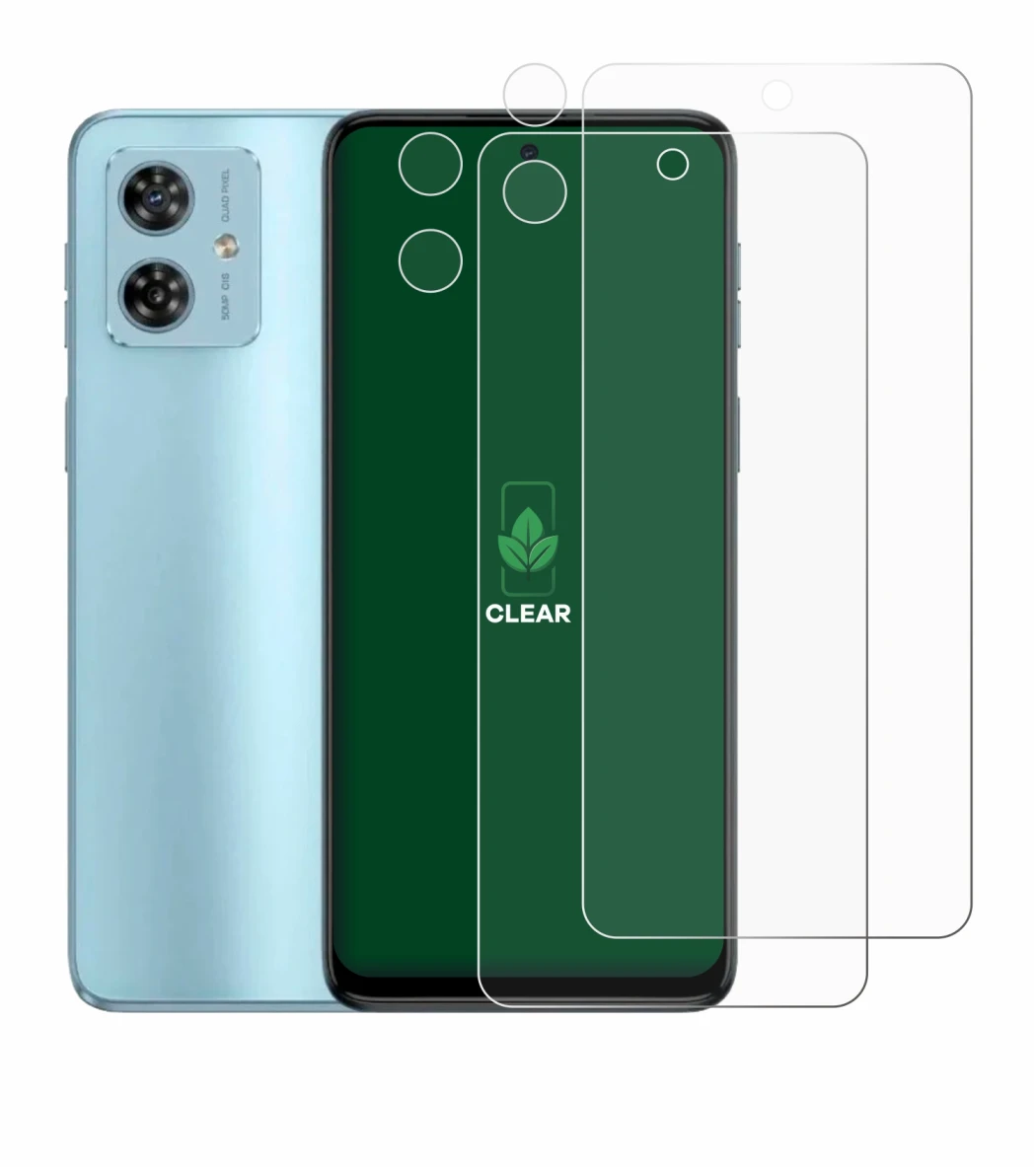 Image de l'appareil Motorola Moto G54 (Avant+Caméra) avec une grande variété de protections d'écran.