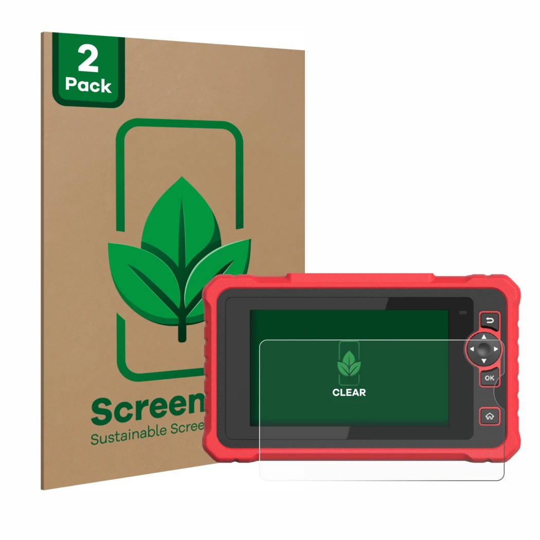 Face avant d’un emballage produit avec le logo de la marque ScreenLeaf. À côté, l’appareil Launch CRP 359 est représenté avec 