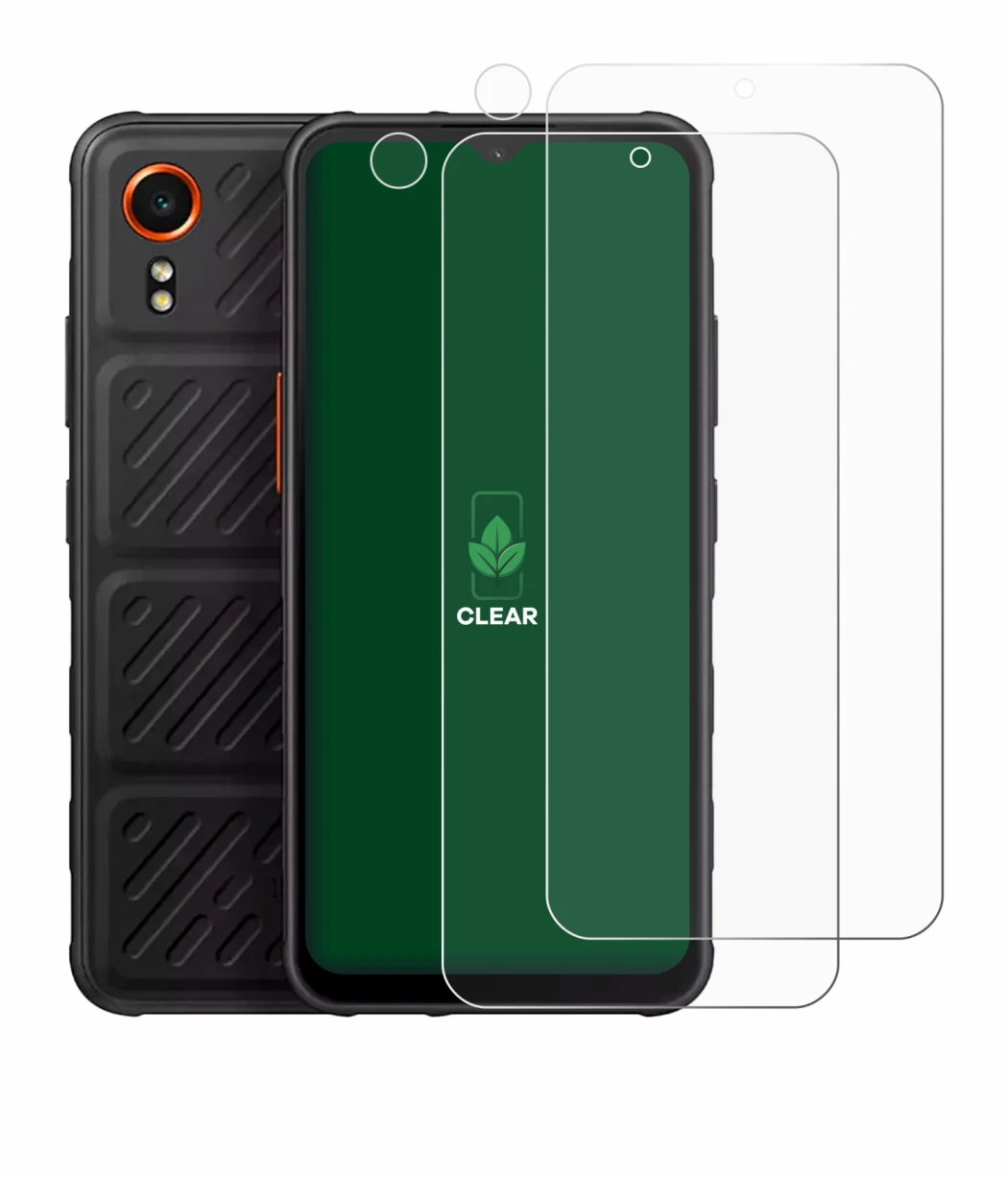 Image de l'appareil Samsung Galaxy XCover 7 (Avant+Caméra) avec une grande variété de protections d'écran.