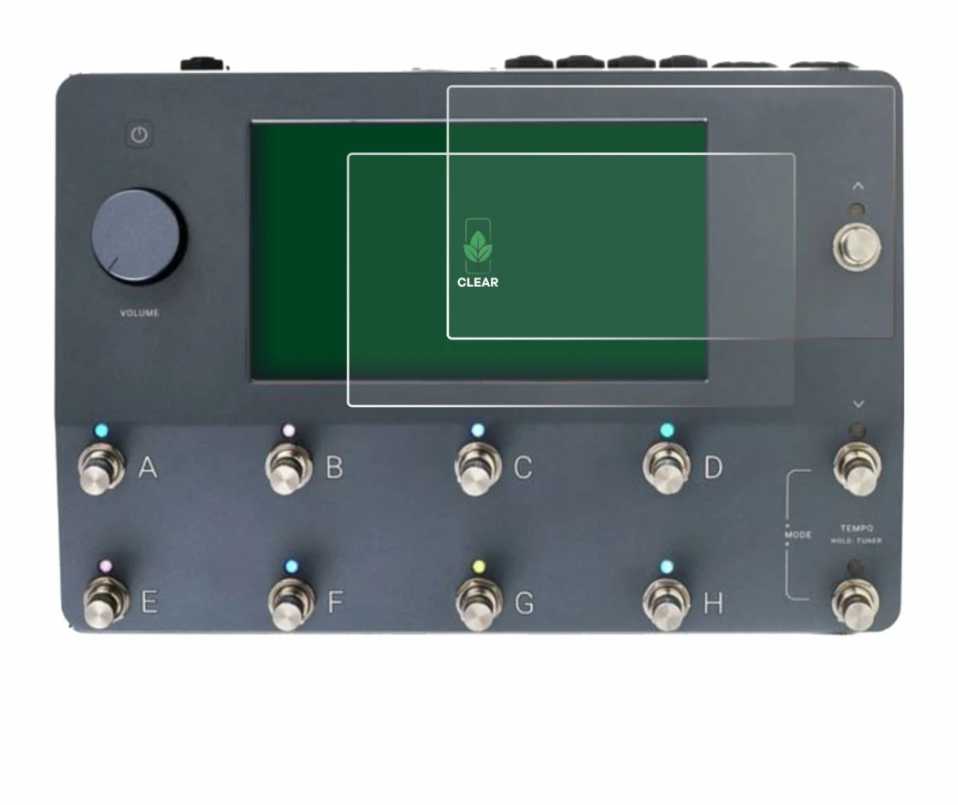 Image de l'appareil Neural DSP Quad Cortex avec une grande variété de protections d'écran.