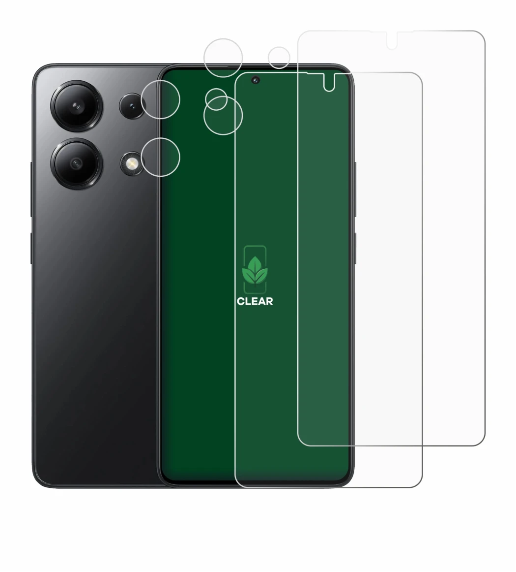 Image de l'appareil Xiaomi Redmi Note 13 (Avant+Caméra) avec une grande variété de protections d'écran.