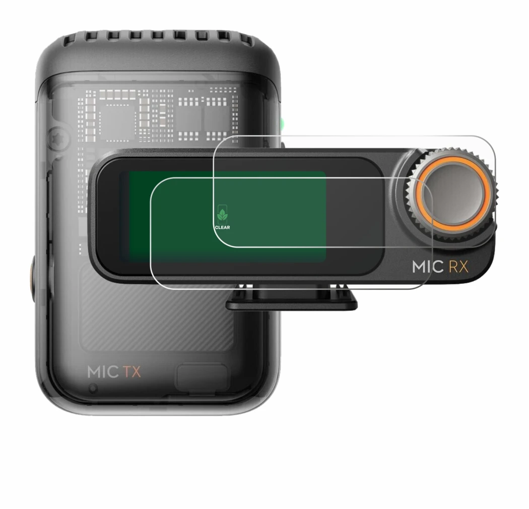 Image de l'appareil DJI Mic 2 (Receiver) avec une grande variété de protections d'écran.