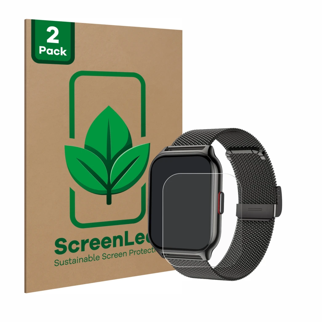 Face avant d’un emballage produit avec le logo de la marque ScreenLeaf. À côté, l’appareil Narcid P95 2