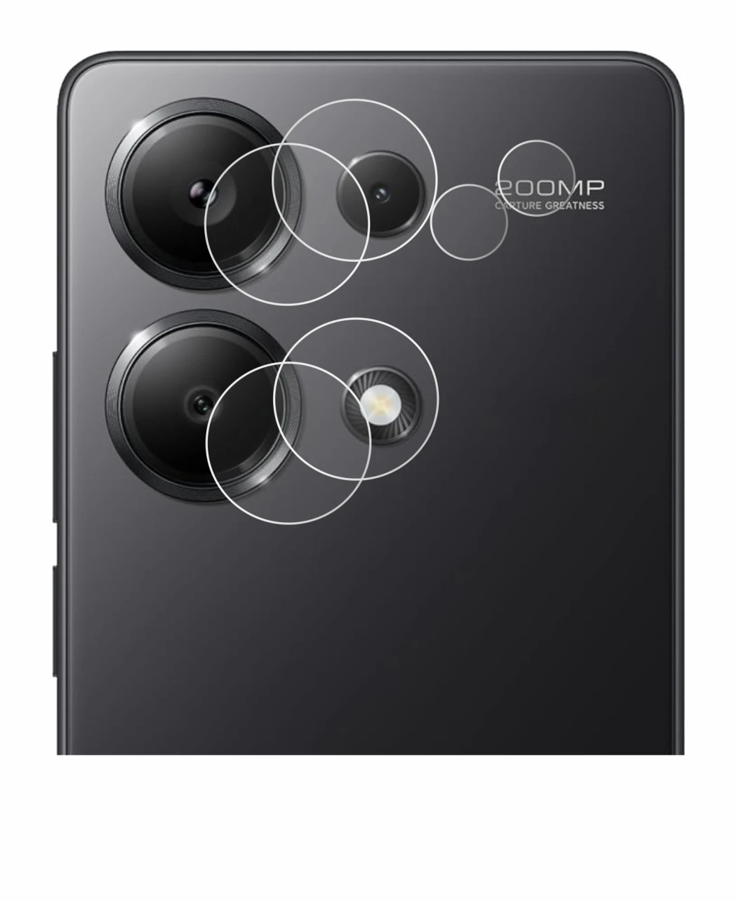 Image de l'appareil Xiaomi Redmi Note 13 Pro 4G (Caméra UNIQUEMENT) avec une grande variété de protections d'écran.