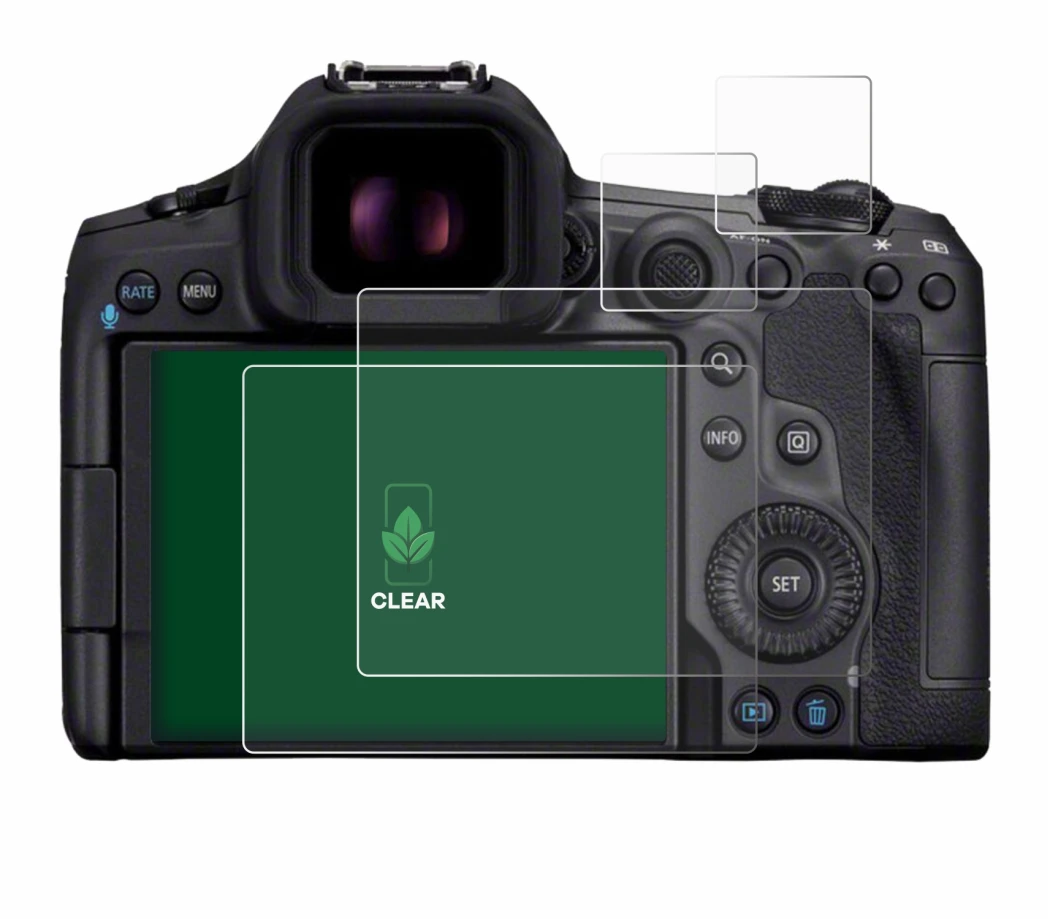 Image de l'appareil Canon EOS R5 Mark II avec une grande variété de protections d'écran.