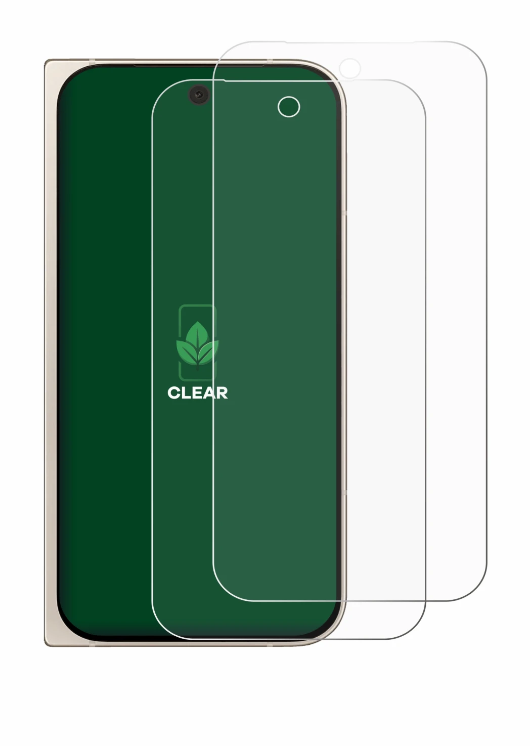 Image de l'appareil Google Pixel 9 Pro Fold avec une grande variété de protections d'écran.