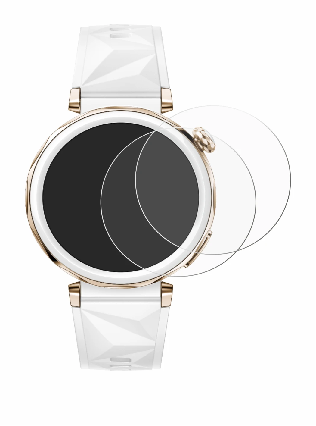 Image de l'appareil Huawei Watch GT 5 Pro (42 mm) avec une grande variété de protections d'écran.