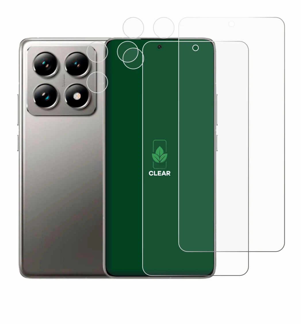 Image de l'appareil Xiaomi 14T (Avant+Caméra) avec une grande variété de protections d'écran.