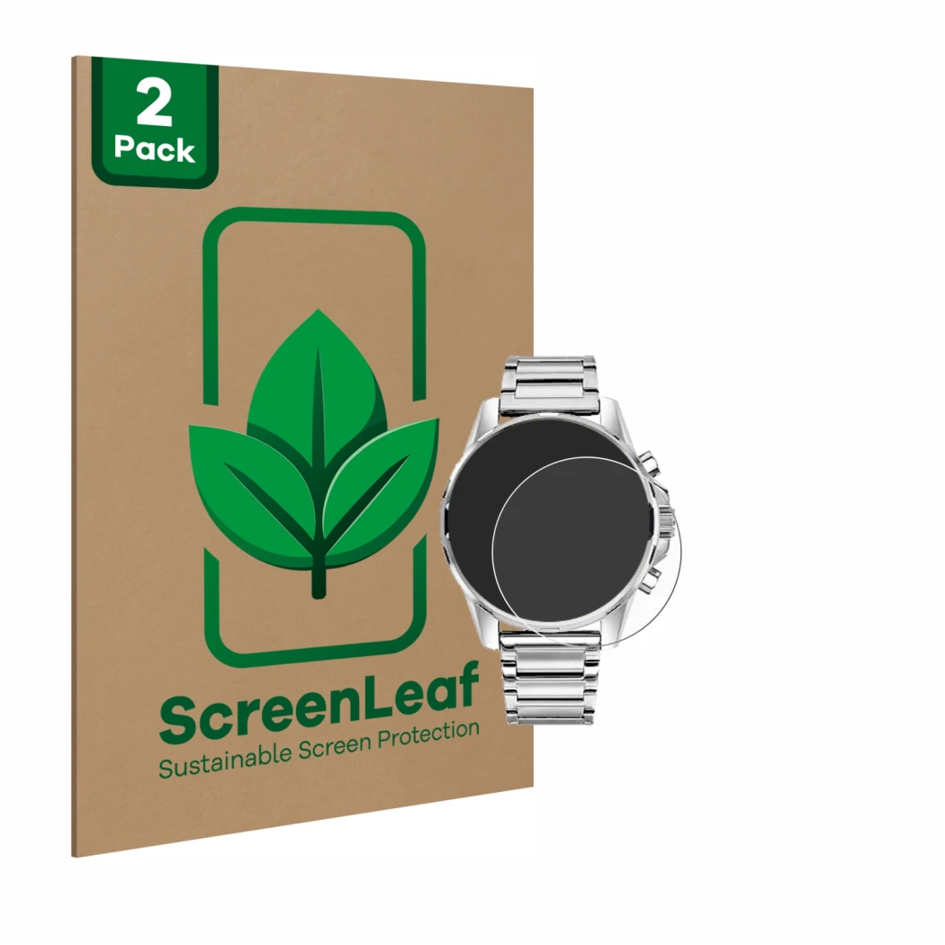 Face avant d’un emballage produit avec le logo de la marque ScreenLeaf. À côté, l’appareil Tommy Hilfiger 1791788 est représen