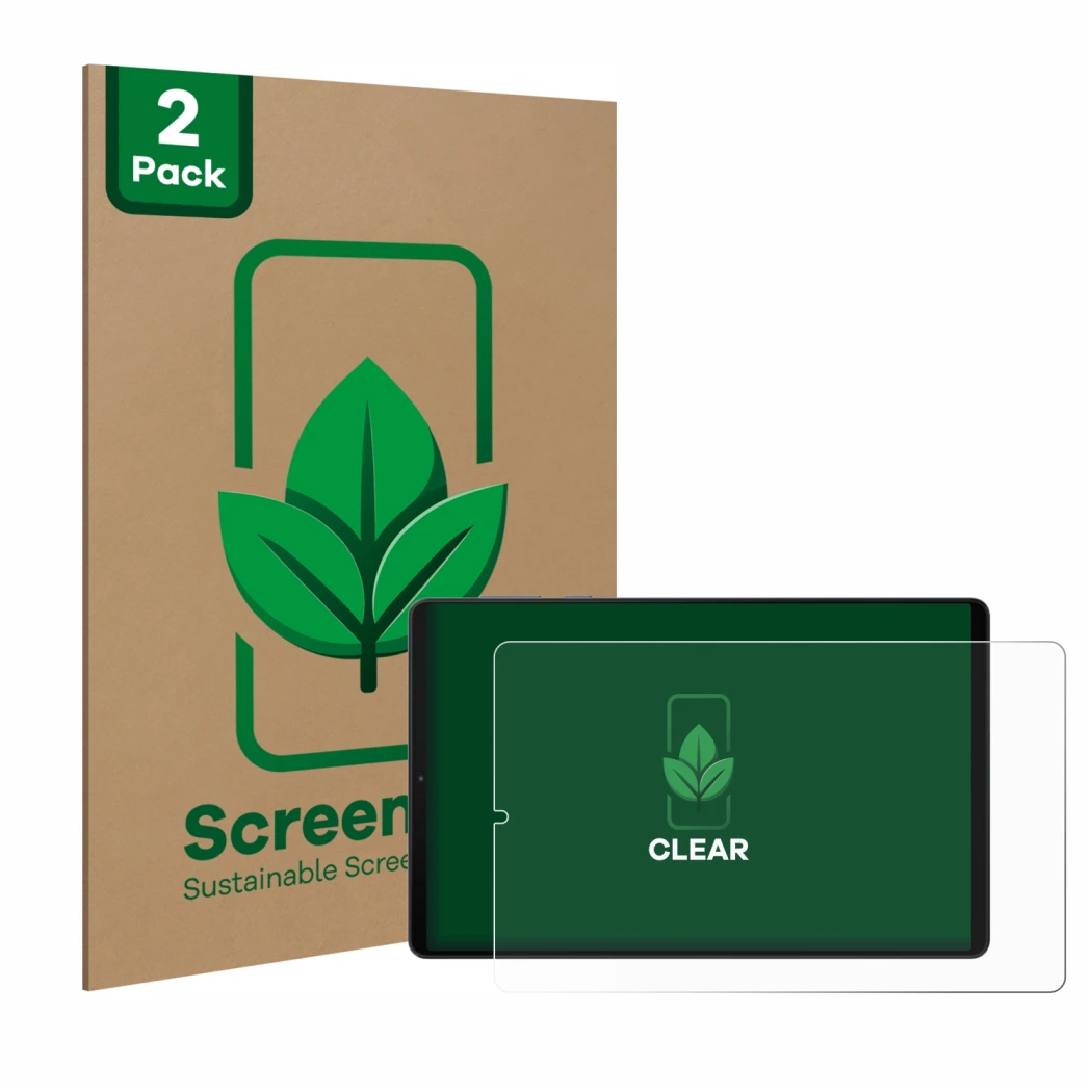 Face avant d’un emballage produit avec le logo de la marque ScreenLeaf. À côté, l’appareil Lenovo Legion Y700 (2024) est repré