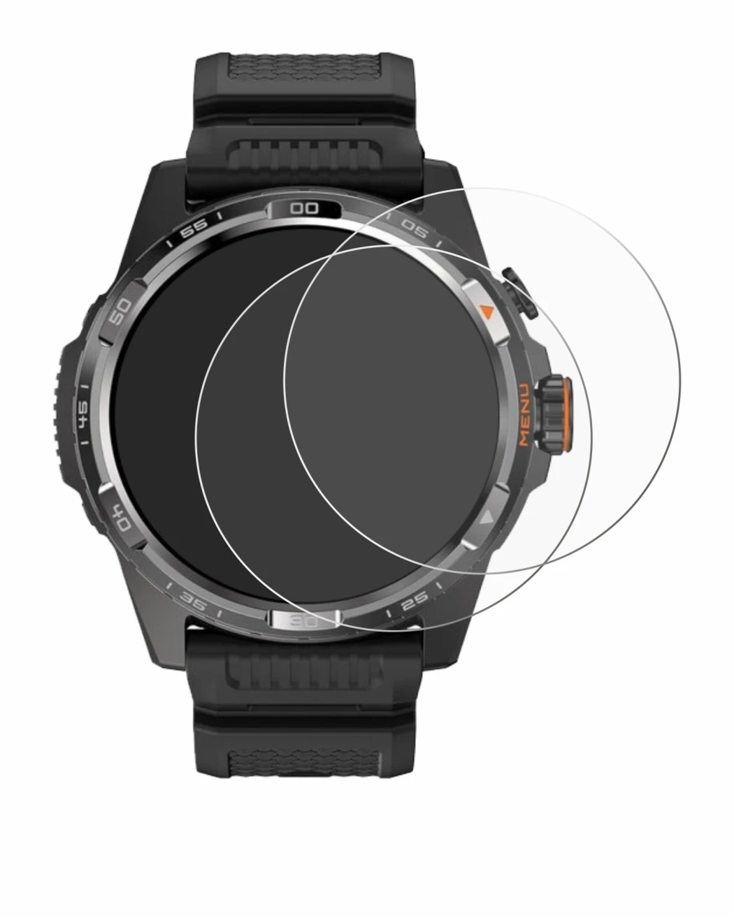 Image de l'appareil Mobvoi Ticwatch Atlas avec une grande variété de protections d'écran.