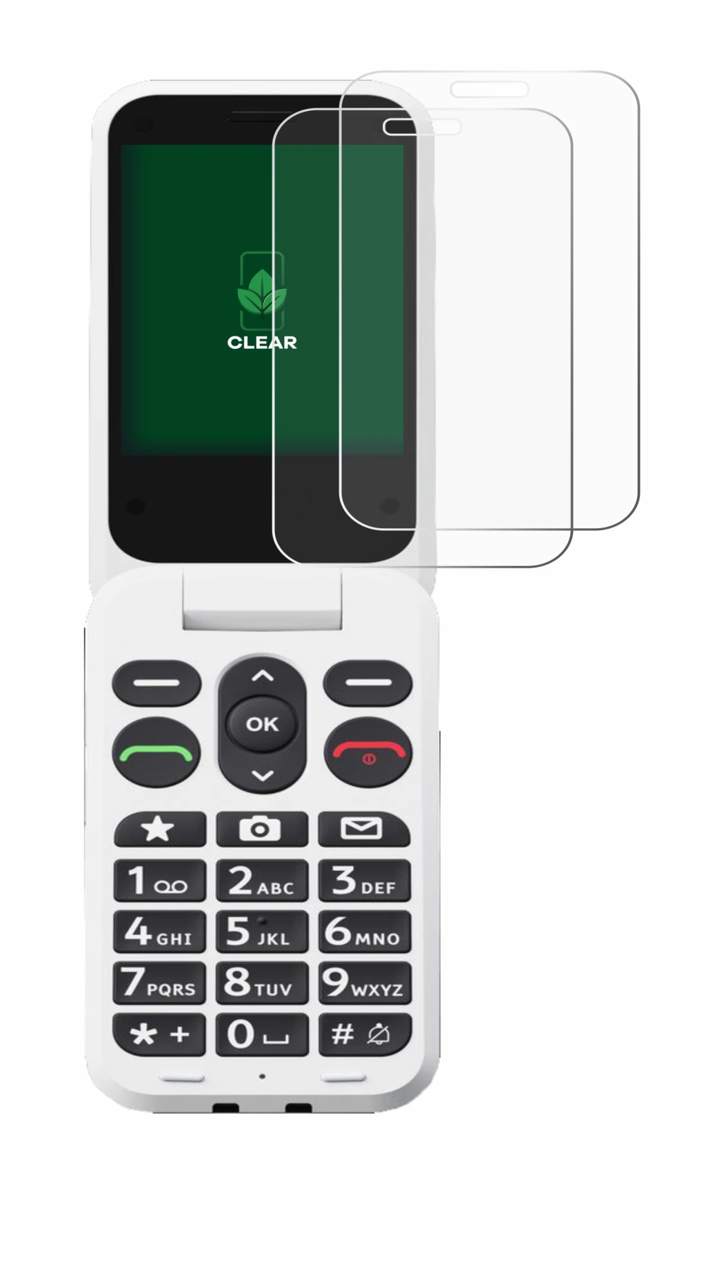 Image de l'appareil Doro Leva L30 avec une grande variété de protections d'écran.