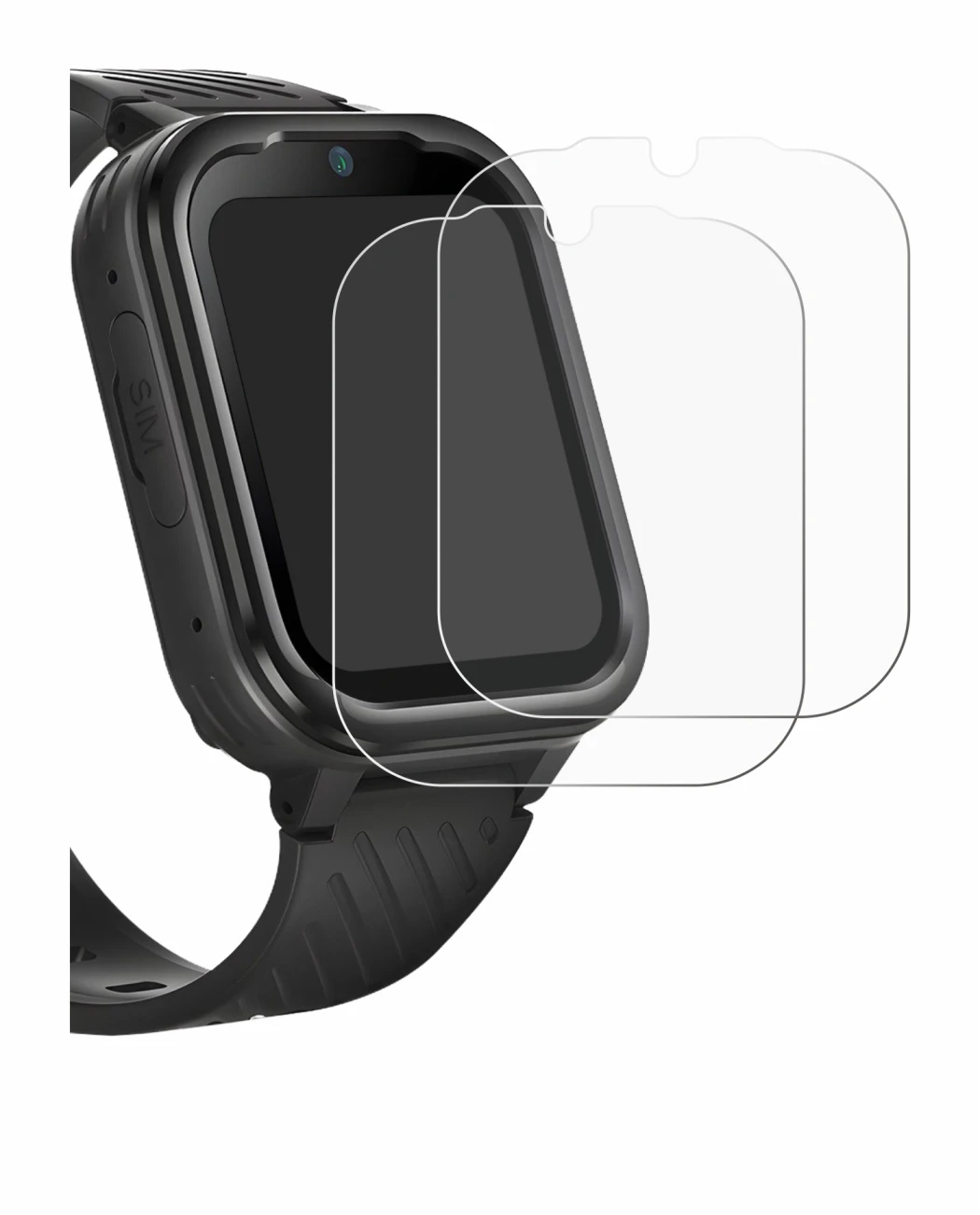 Image de l'appareil RAYOFI Kids Smartwatch avec une grande variété de protections d'écran.