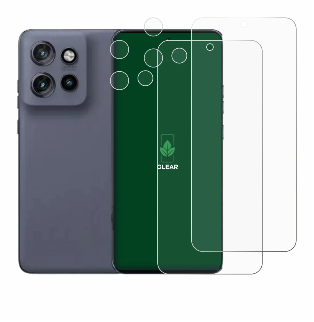 Image de l'appareil Motorola Edge 50 Neo (Avant+Caméra) avec une grande variété de protections d'écran.