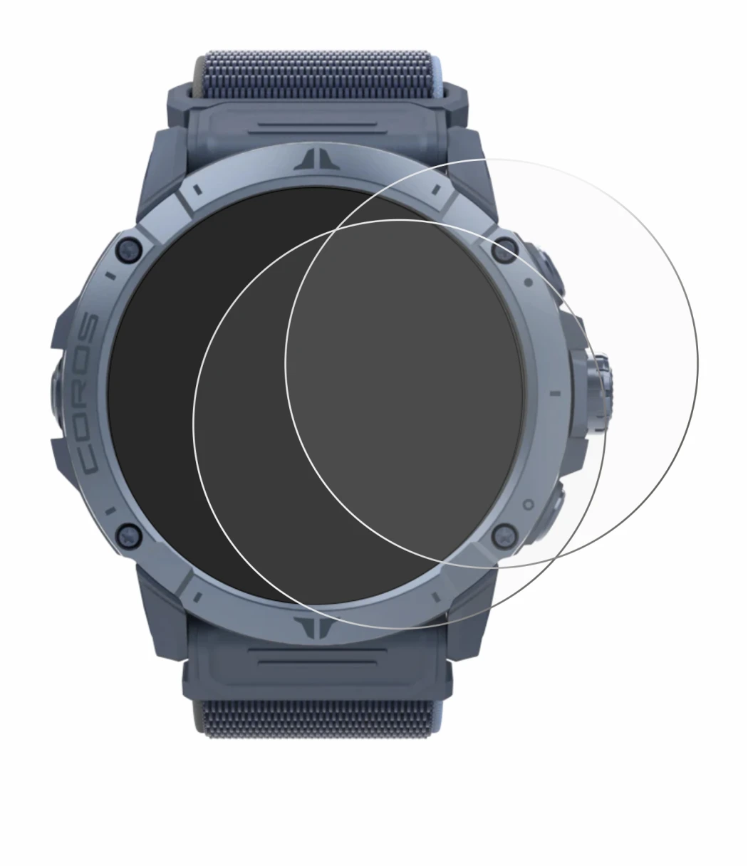 Image de l'appareil Coros Vertix 2S avec une grande variété de protections d'écran.