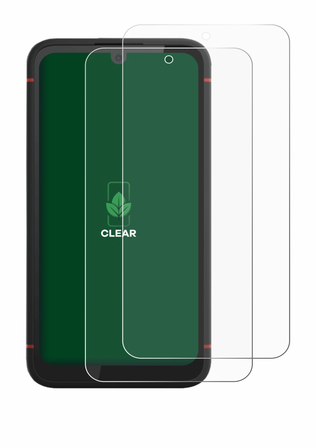Image de l'appareil Volla Phone X23 avec une grande variété de protections d'écran.