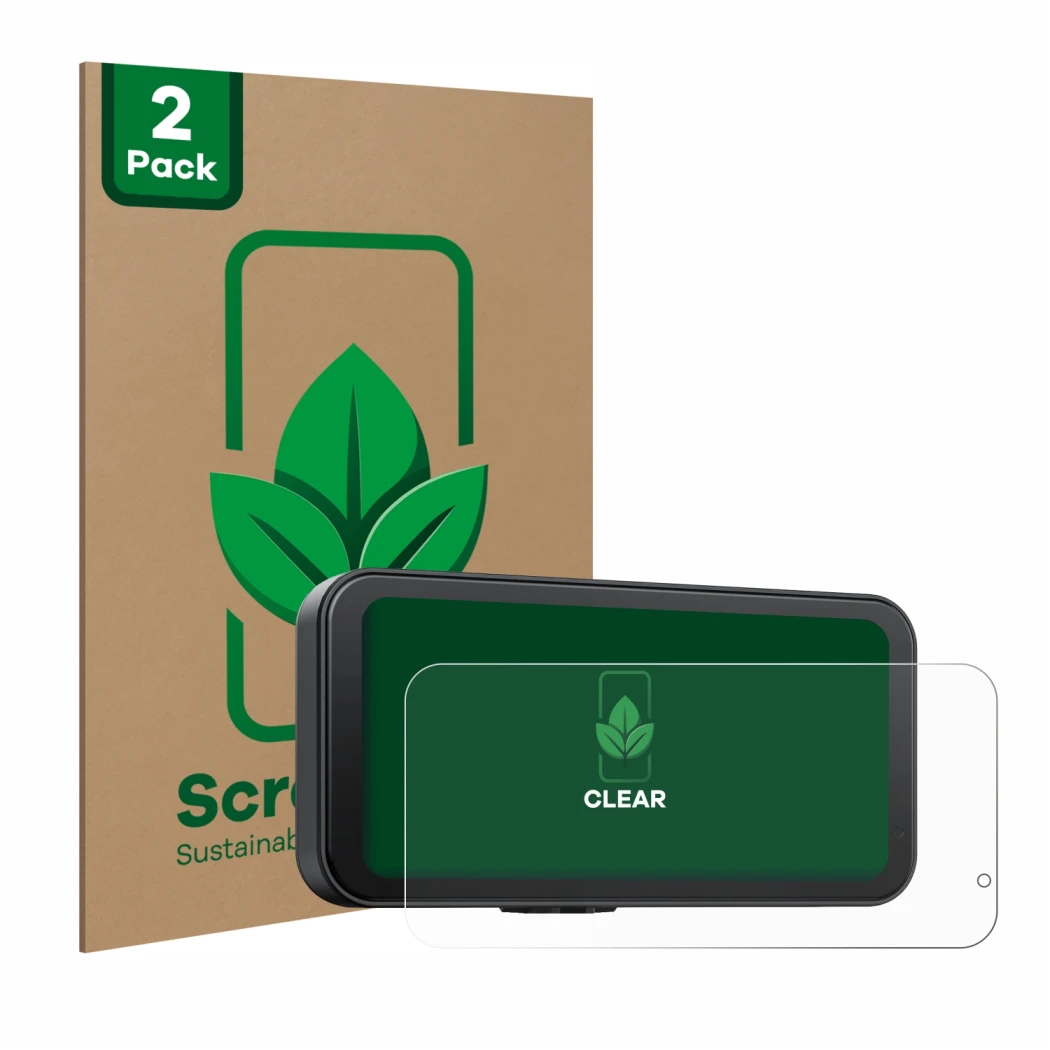 Face avant d’un emballage produit avec le logo de la marque ScreenLeaf. À côté, l’appareil Volam RC15B 6.25
