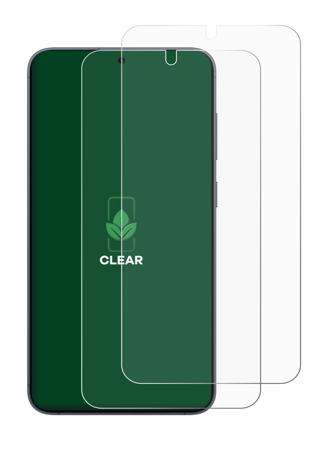 Image de l'appareil Samsung Galaxy S25 Plus avec une grande variété de protections d'écran.