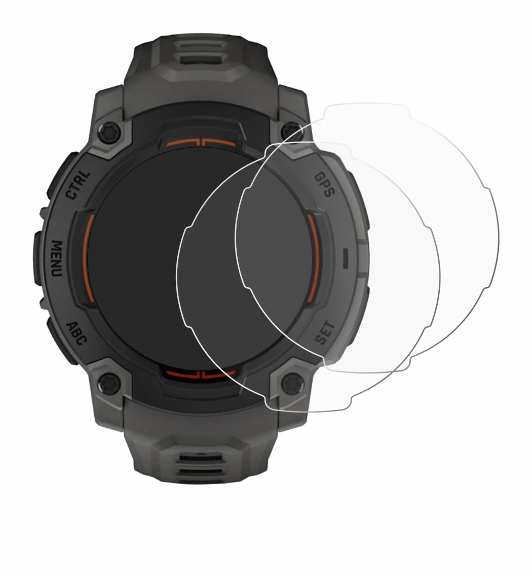 Image de l'appareil Garmin Instinct E (45 mm) avec une grande variété de protections d'écran.