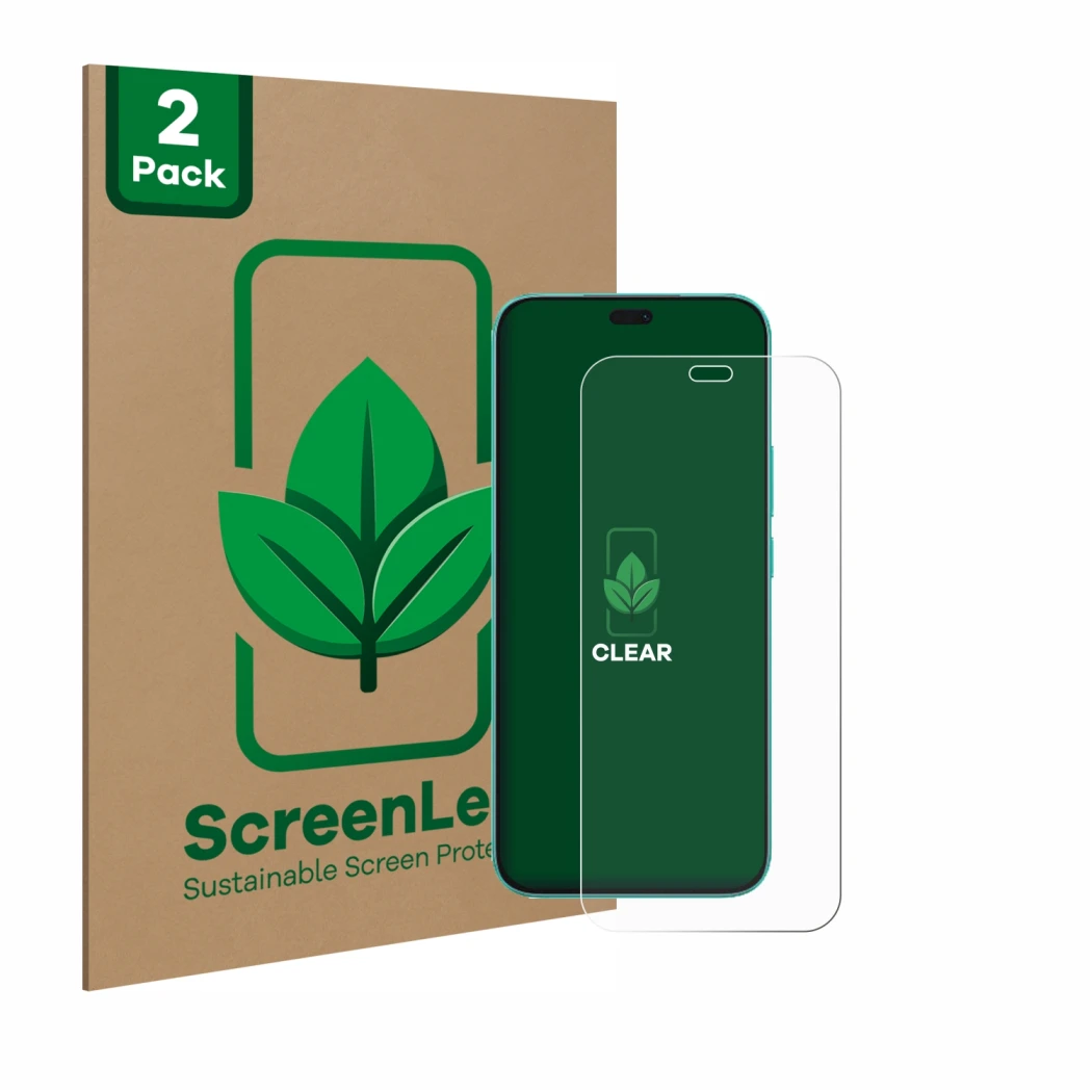 Face avant d’un emballage produit avec le logo de la marque ScreenLeaf. À côté, l’appareil Honor X8c est représenté avec la pr