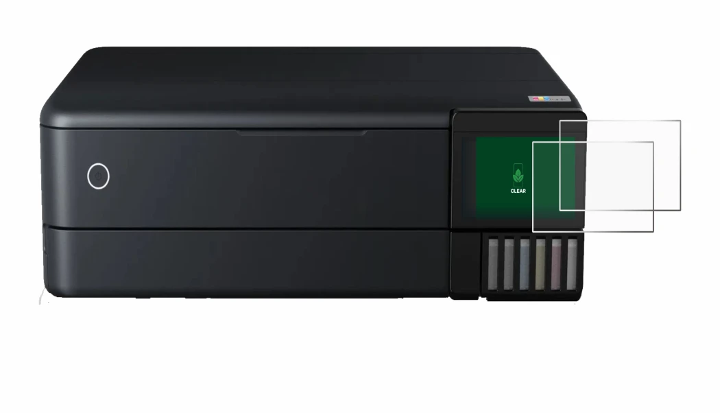 Image de l'appareil Epson EcoTank ET-8550 avec une grande variété de protections d'écran.
