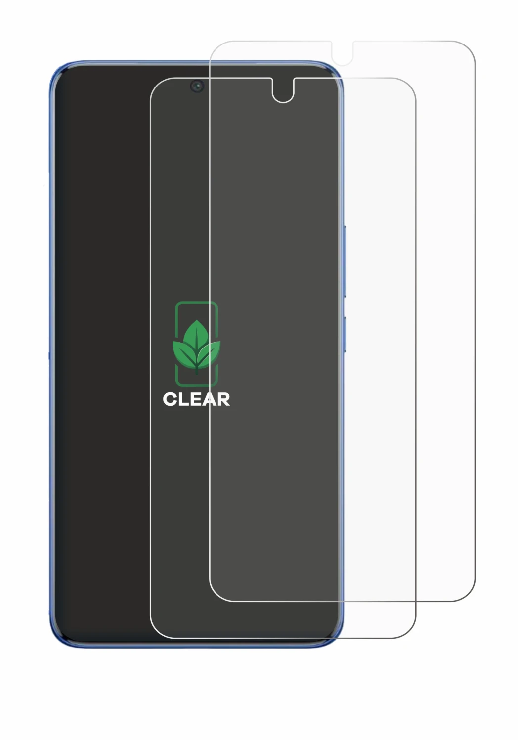Image de l'appareil Vivo V50 avec une grande variété de protections d'écran.
