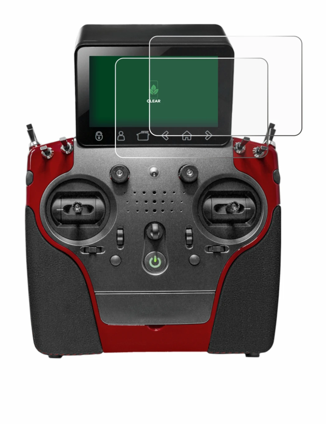 Image de l'appareil PowerBox Systems Atom avec une grande variété de protections d'écran.