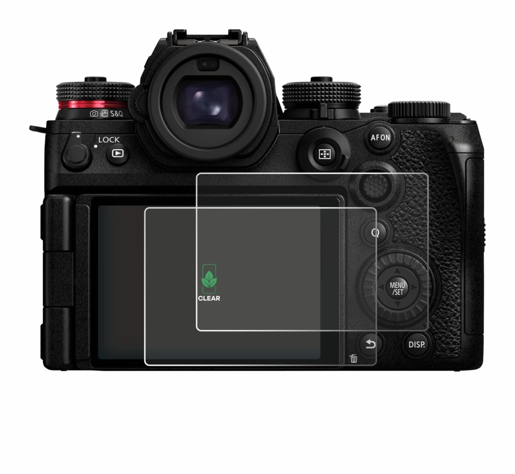 Image de l'appareil Panasonic Lumix S1R II avec une grande variété de protections d'écran.