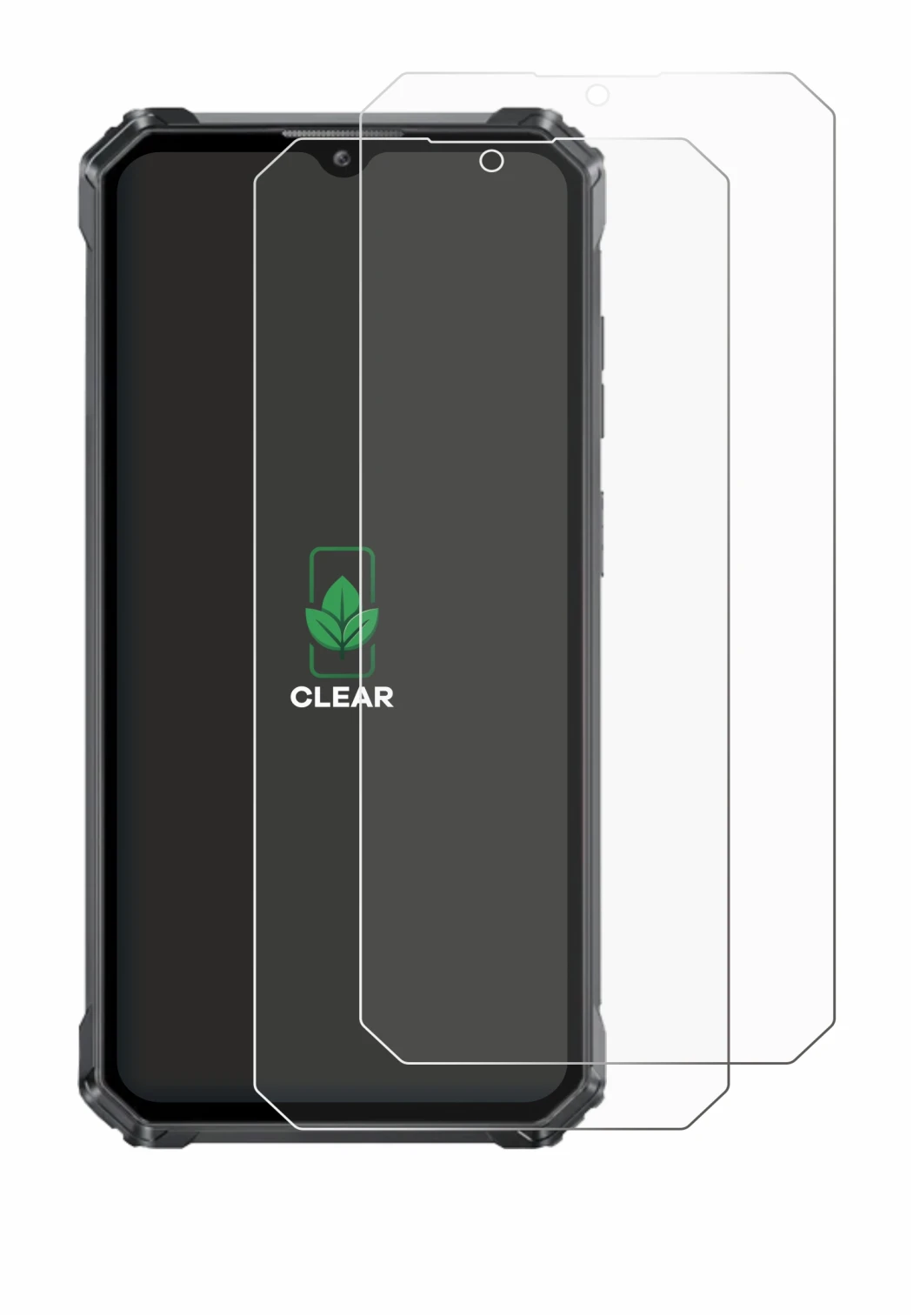 Image de l'appareil Oukitel G1 avec une grande variété de protections d'écran.