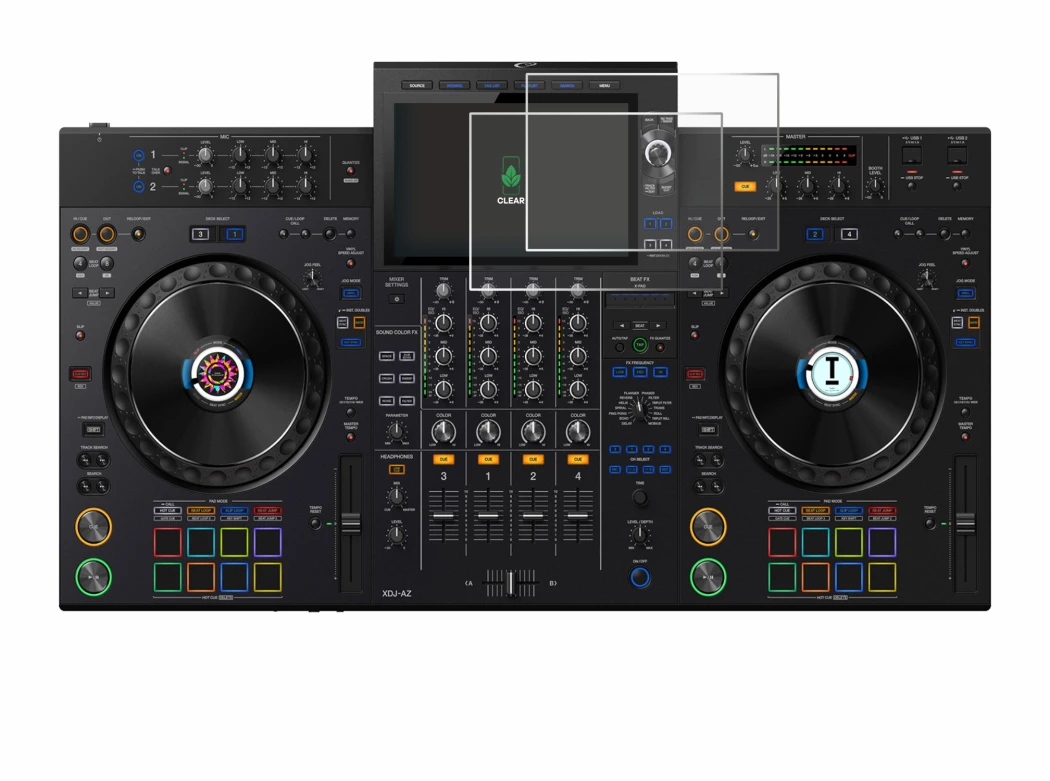Image de l'appareil Pioneer XDJ-AZ avec une grande variété de protections d'écran.