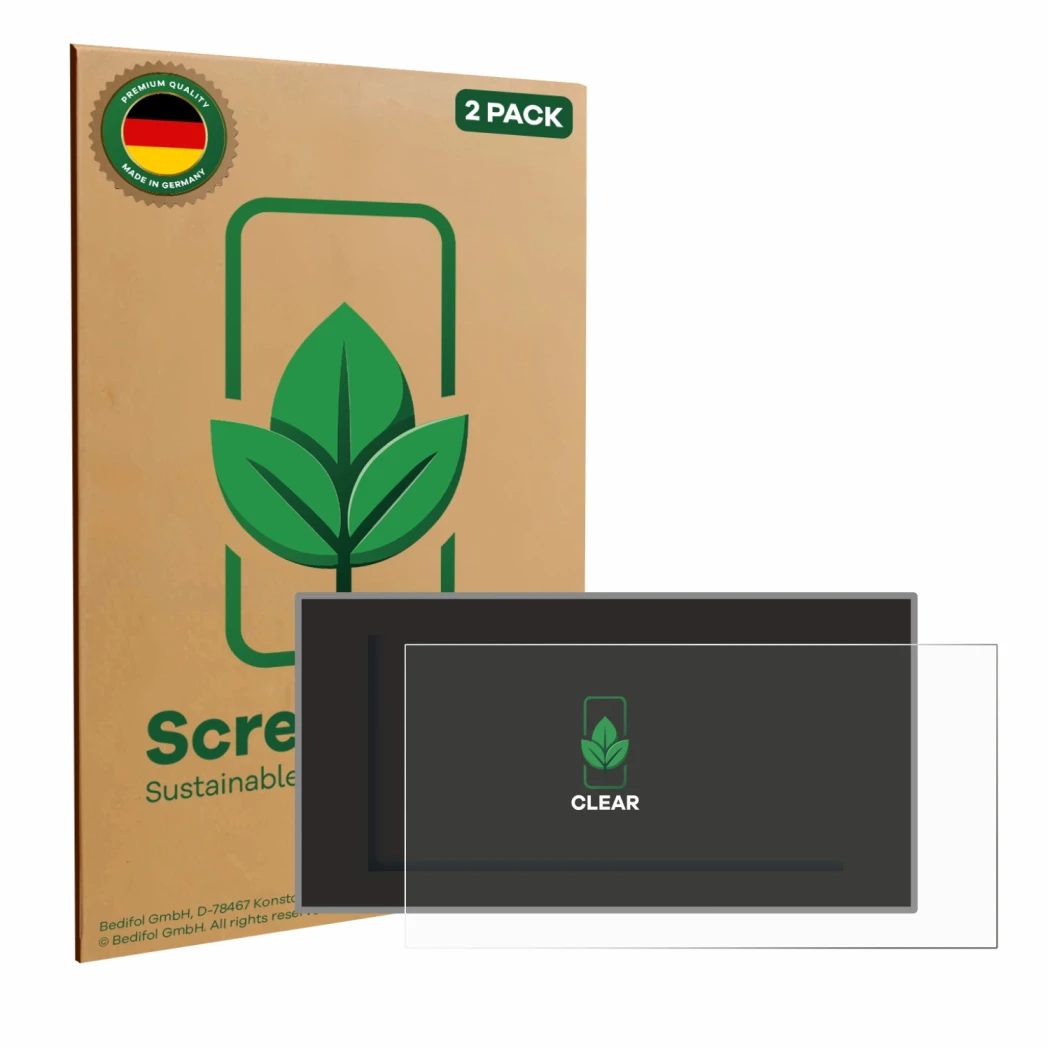 Face avant d’un emballage produit avec le logo de la marque ScreenLeaf. À côté, l’appareil Audi A4 Avant (2022-2024) est repré