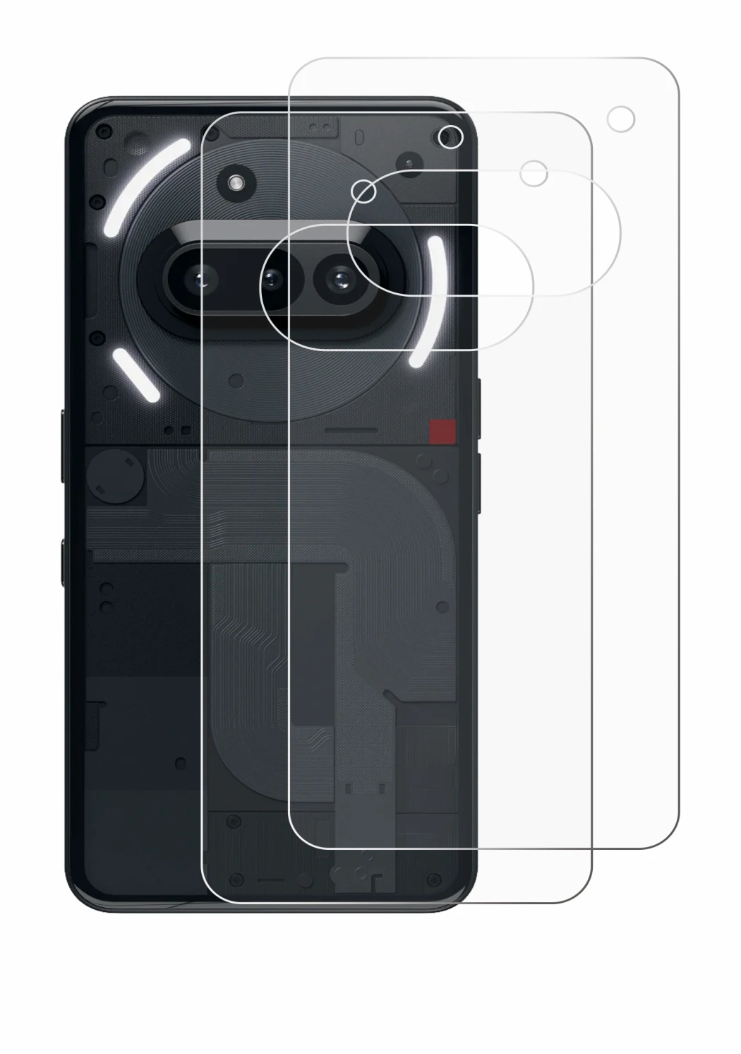 Image de l'appareil Nothing Phone (3a) (Arrière) avec une grande variété de protections d'écran.