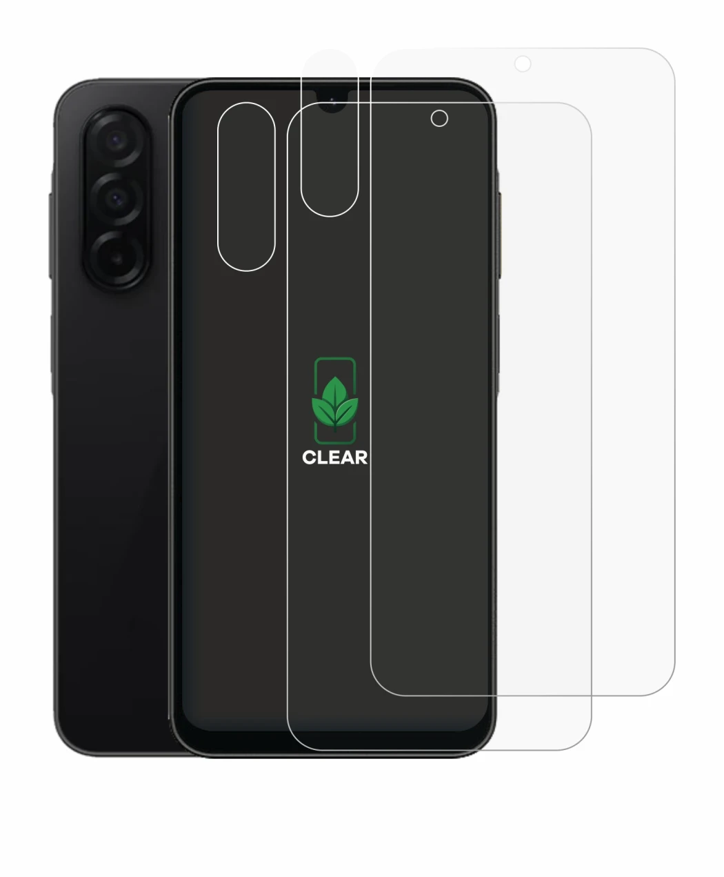 Image de l'appareil Samsung Galaxy A26 5G (Avant+Caméra) avec une grande variété de protections d'écran.