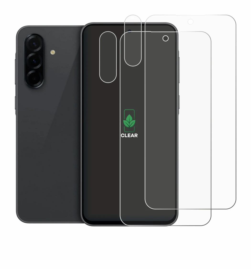 Image de l'appareil Samsung Galaxy A36 5G (Avant+Caméra) avec une grande variété de protections d'écran.