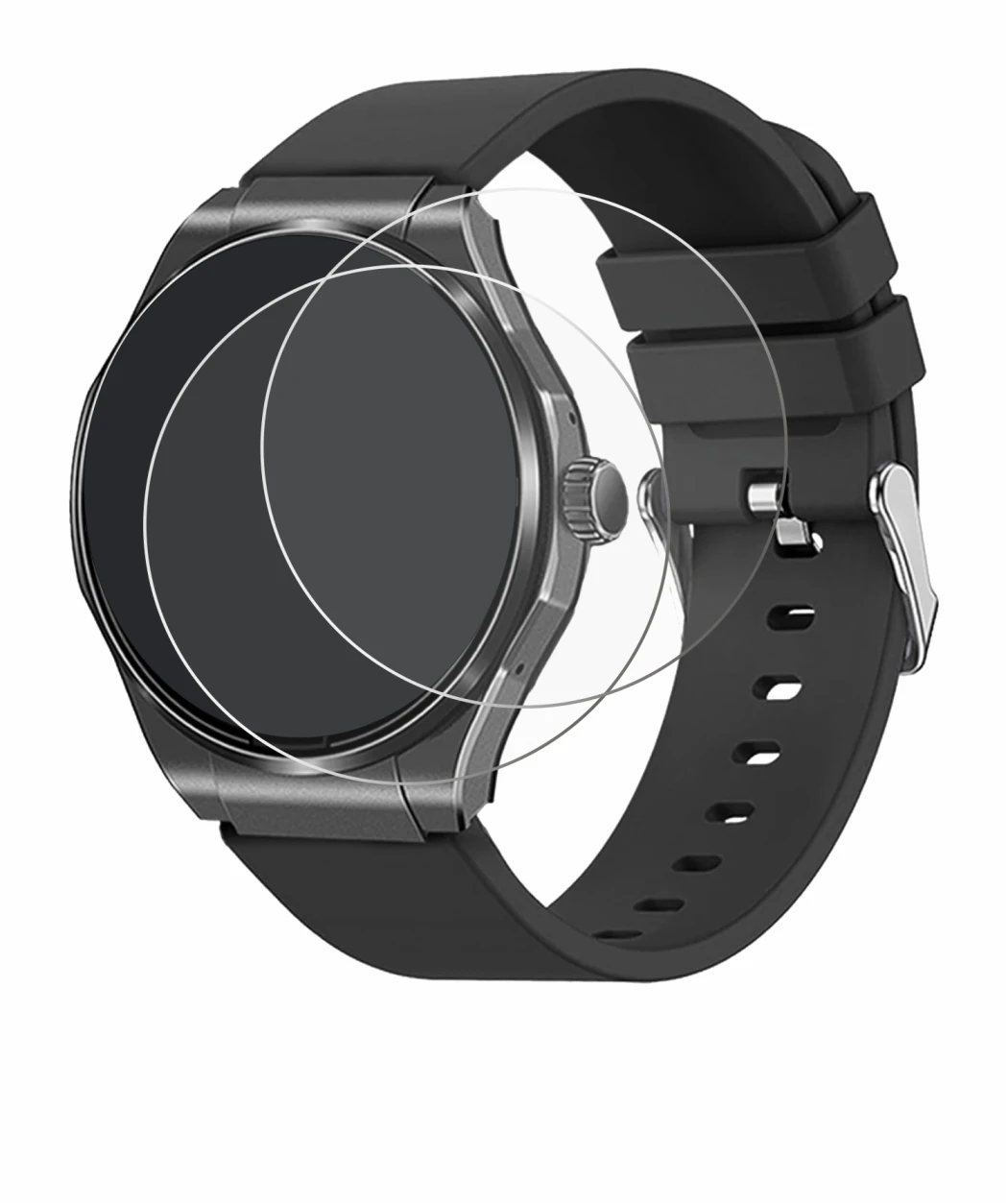 Image de l'appareil Knauermann Pro 3 2024 (rond) avec une grande variété de protections d'écran.