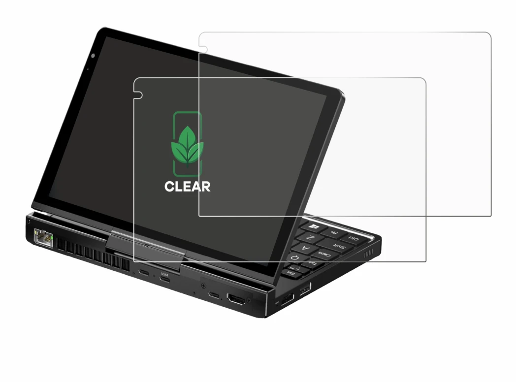 Image de l'appareil GPD Pocket 4 avec une grande variété de protections d'écran.