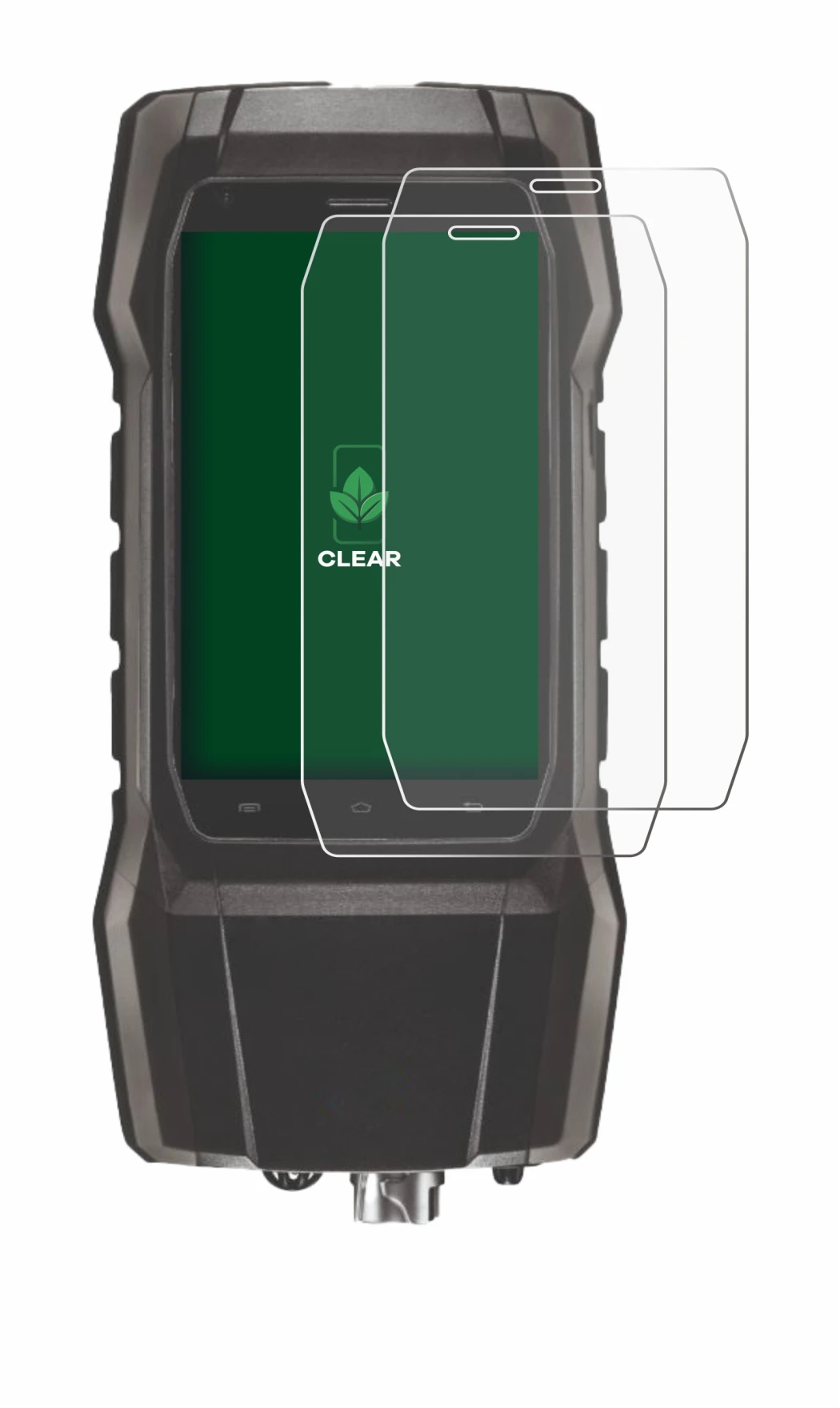 Image de l'appareil Testo 300 avec une grande variété de protections d'écran.