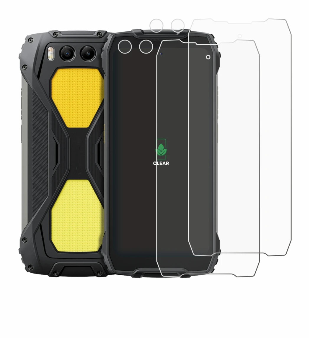 Image de l'appareil Blackview BV7300 (Avant+Caméra) avec une grande variété de protections d'écran.