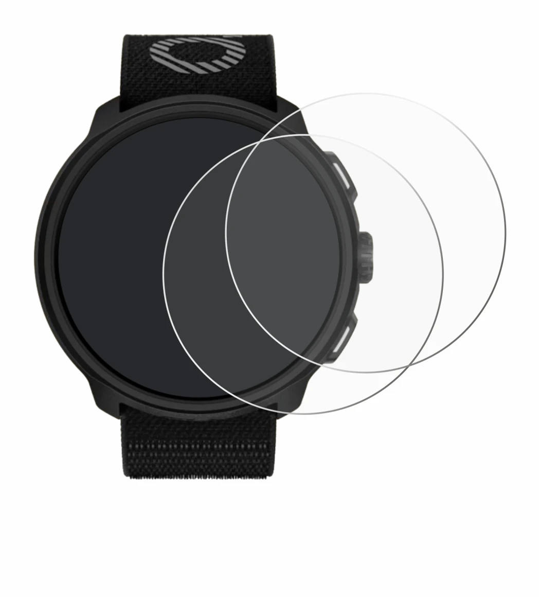 Image de l'appareil Suunto Run avec une grande variété de protections d'écran.