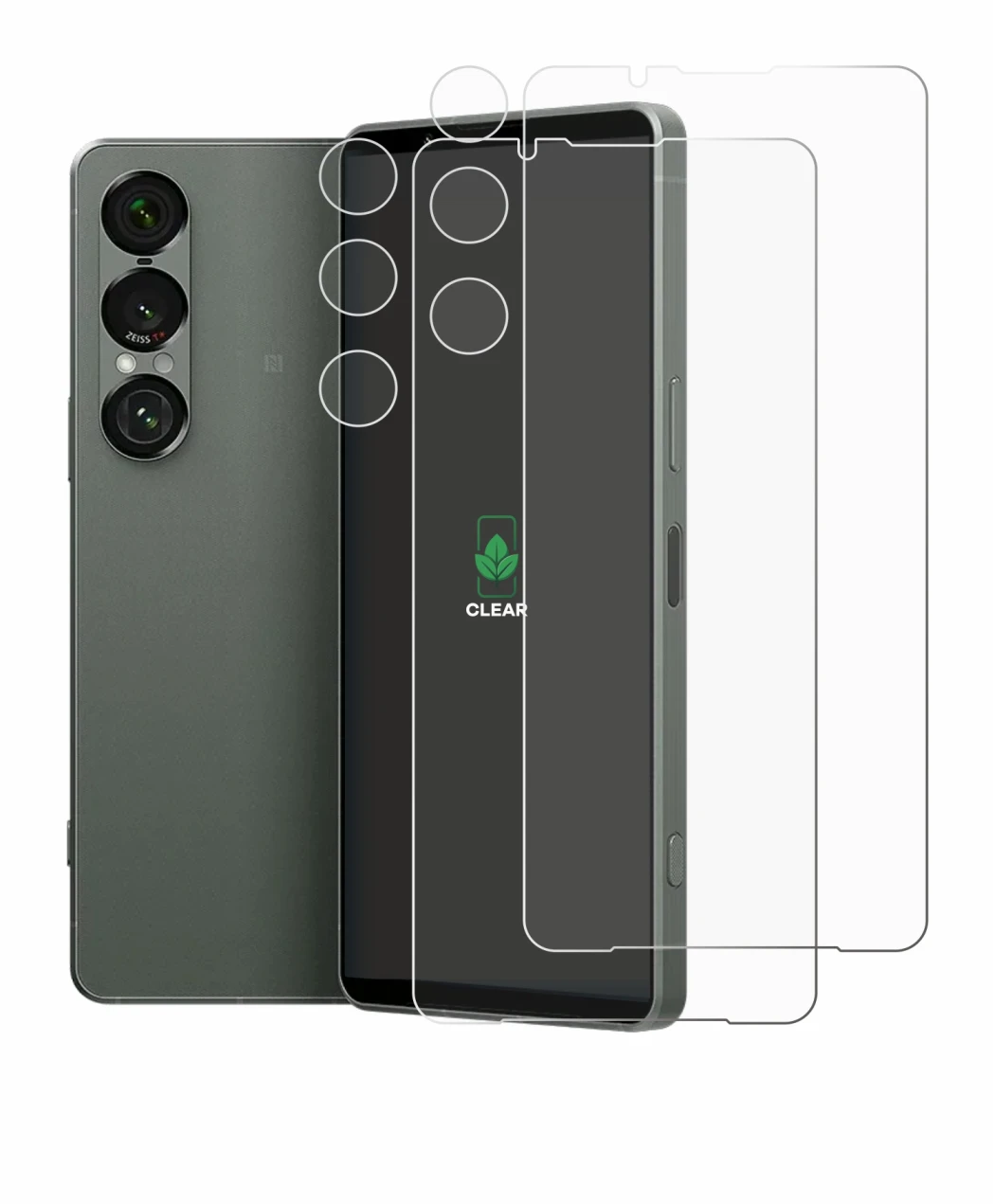 Image de l'appareil Sony Xperia 1 VII (Avant+Caméra) avec une grande variété de protections d'écran.