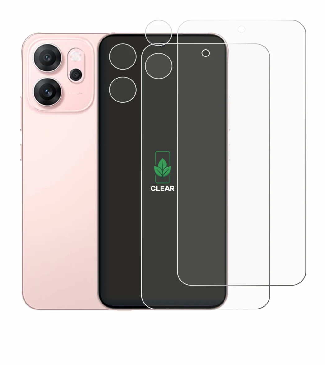 Image de l'appareil Oppo Reno 14 F (Avant+Caméra) avec une grande variété de protections d'écran.