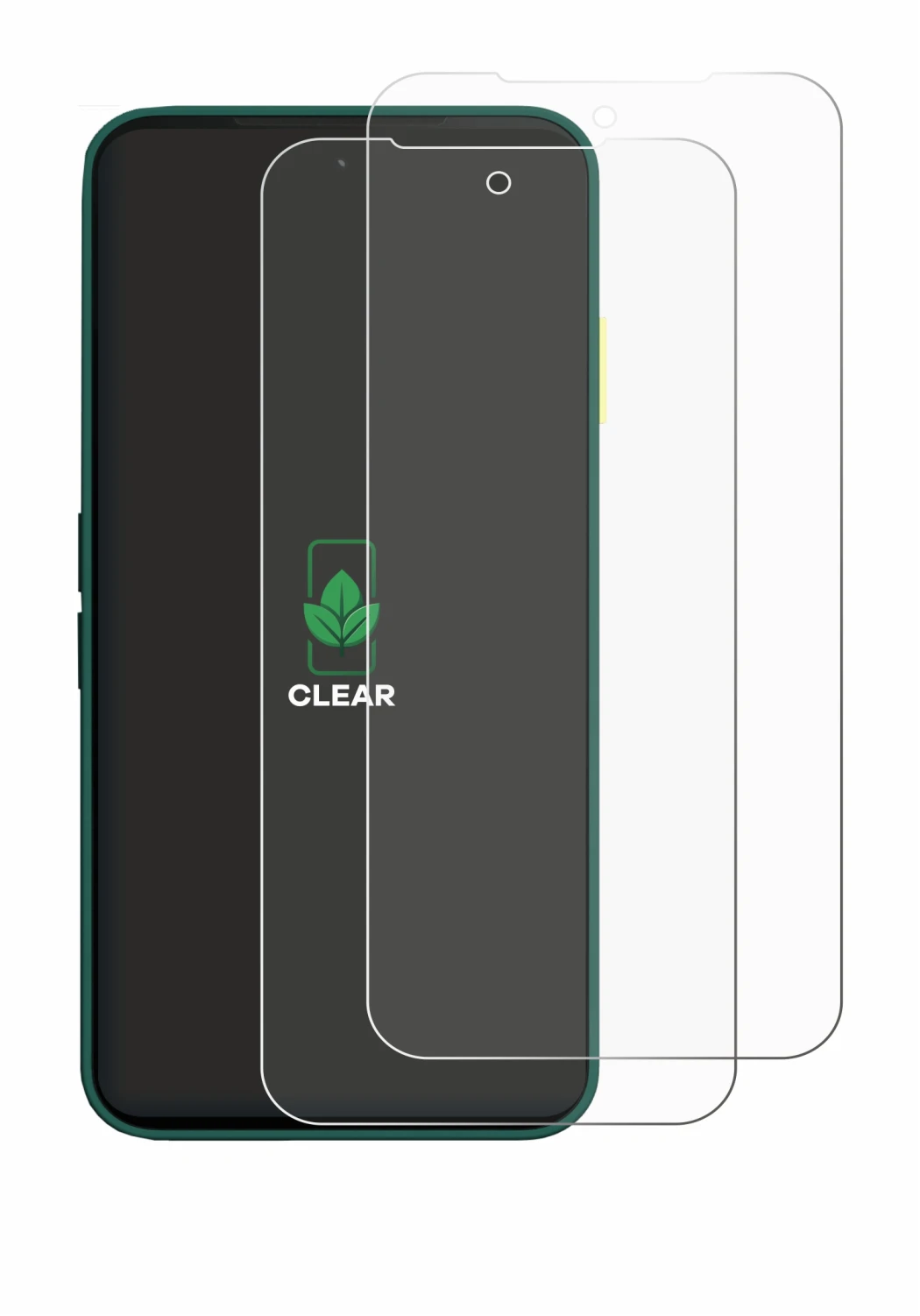 Image de l'appareil Fairphone 6 avec une grande variété de protections d'écran.