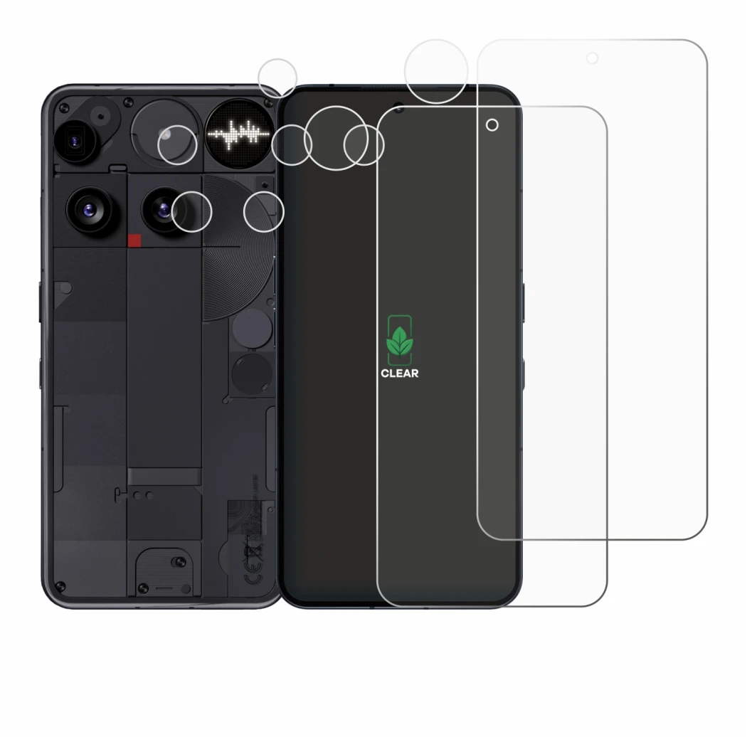 Image de l'appareil Nothing Phone (3) (Avant+Caméra) avec une grande variété de protections d'écran.