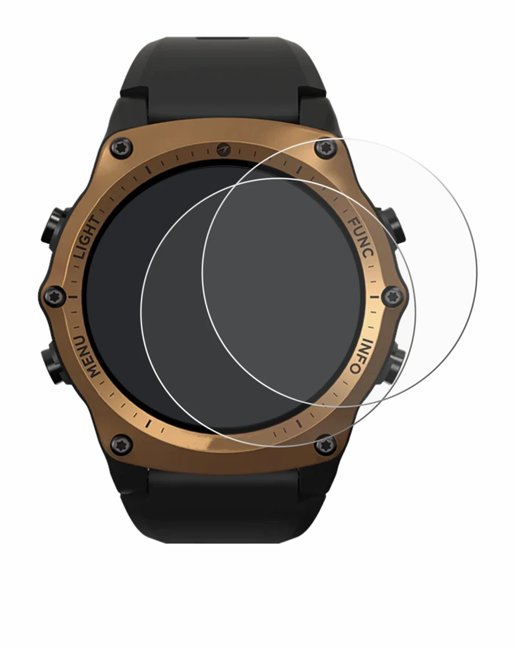 Image de l'appareil Shearwater Teric dive computer avec une grande variété de protections d'écran.