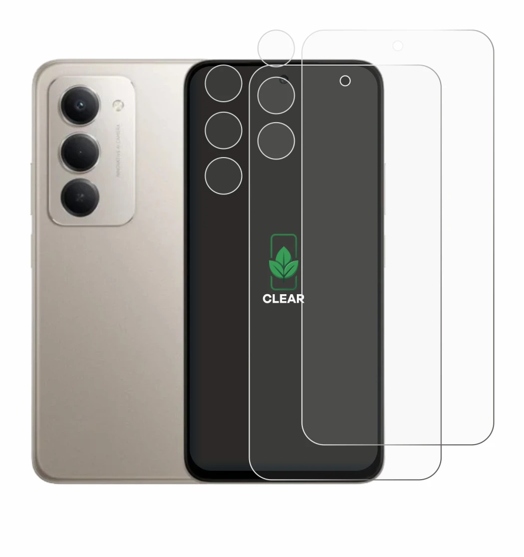 Image de l'appareil Xiaomi Redmi 15 (Avant+Caméra) avec une grande variété de protections d'écran.