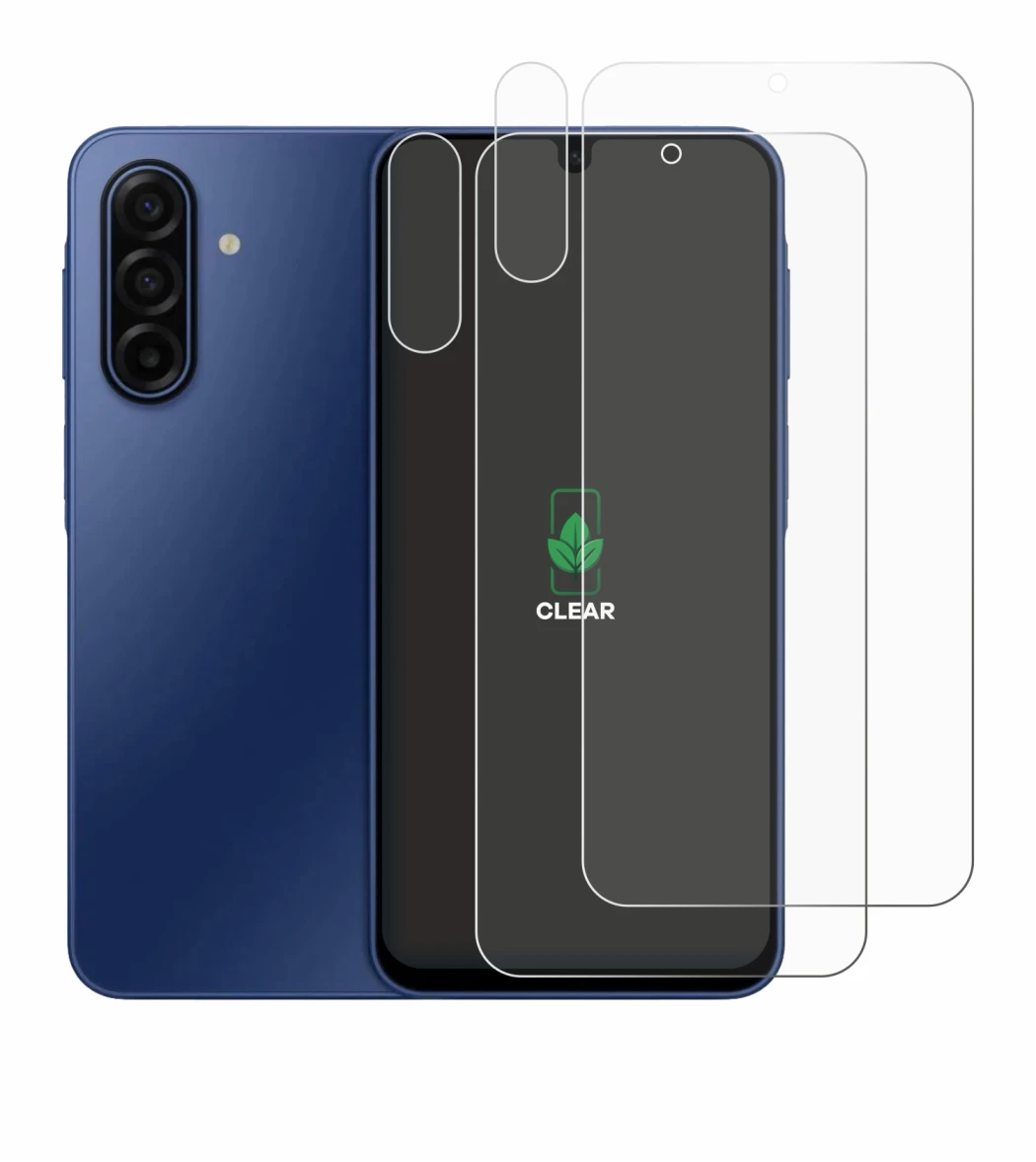 Image de l'appareil Samsung Galaxy A17 5G (Avant+Caméra) avec une grande variété de protections d'écran.