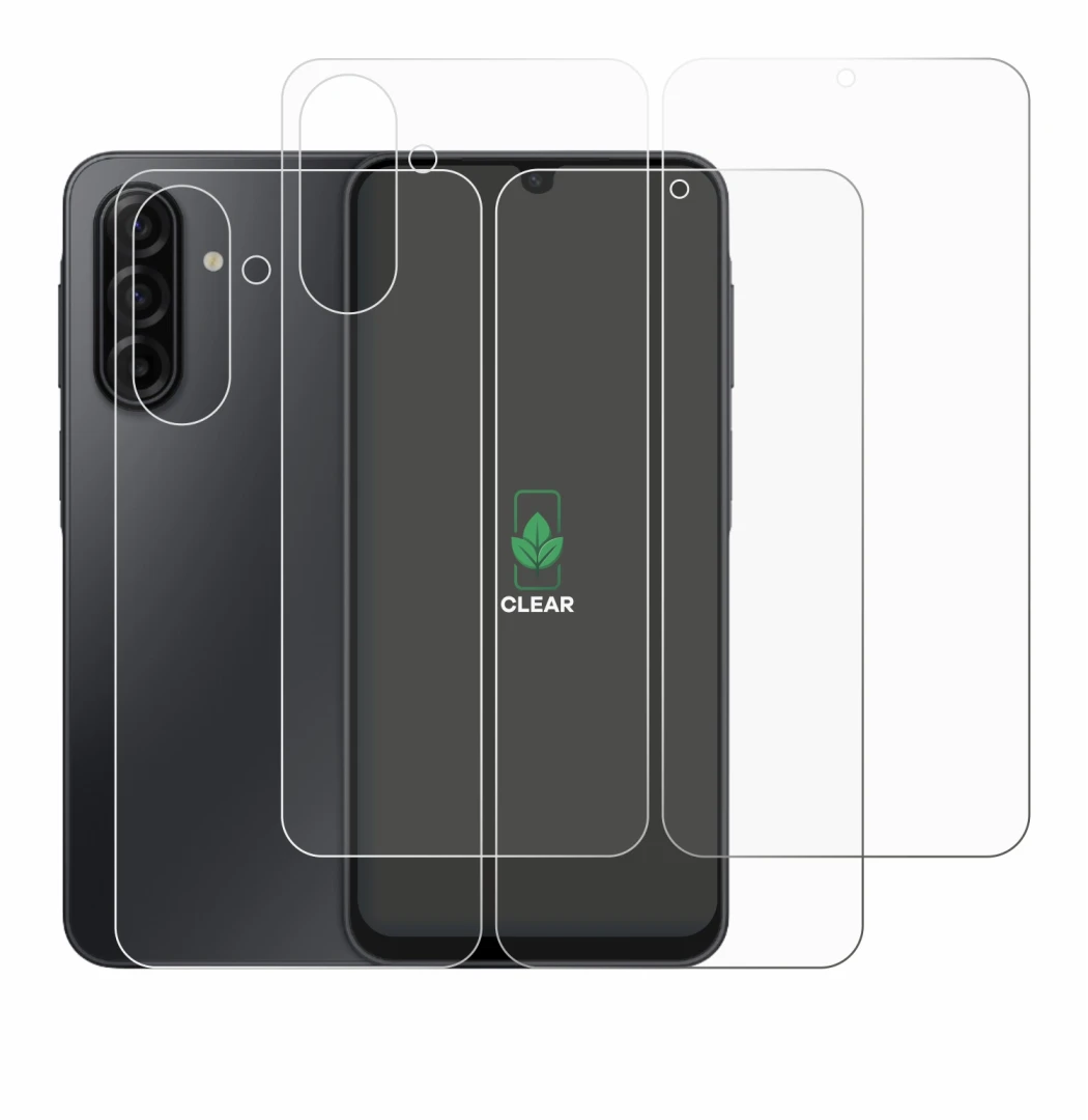 Image de l'appareil Samsung Galaxy A17 5G (Avant+Arrière) avec une grande variété de protections d'écran.