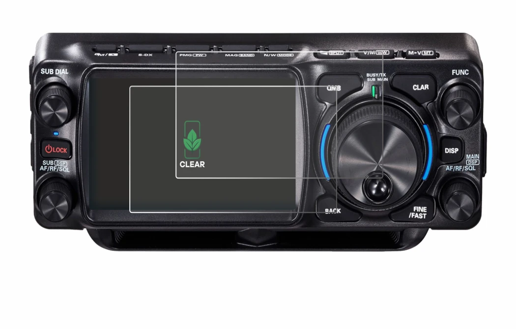 Image de l'appareil Yaesu FTX-1 avec une grande variété de protections d'écran.