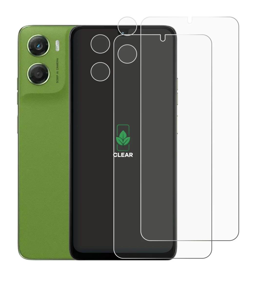 Image de l'appareil Motorola Moto G06 Power (Avant+Caméra) avec une grande variété de protections d'écran.